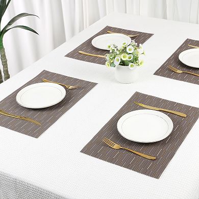 8 Pack PVC Placemats for Kitchen Dining Table Decor Heat Resistant Wipeable Table Placemats 18"x12"
