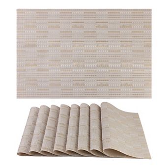 8 Pack Placemats for Kitchen Dining Table Decor Heat Resistant Wipeable Table Placemats 18"x12"