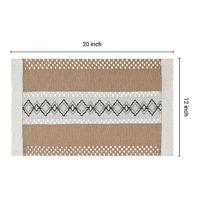 Farmhouse Placemats Set of 4 Placemats for Dining Table Decor with Tassel Washable Table Mat