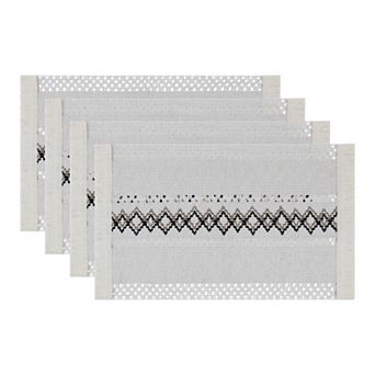 Farmhouse Placemats Set of 4 Placemats for Dining Table Decor with Tassel Washable Table Mat