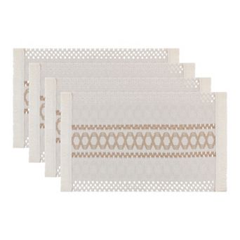 Farmhouse Placemats Set of 4 Placemats for Dining Table Decor with Tassel Washable Table Mat