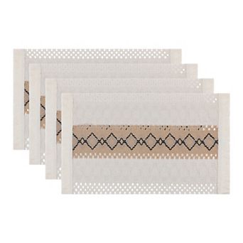 Farmhouse Placemats Set of 4 Placemats for Dining Table Decor with Tassel Washable Table Mat