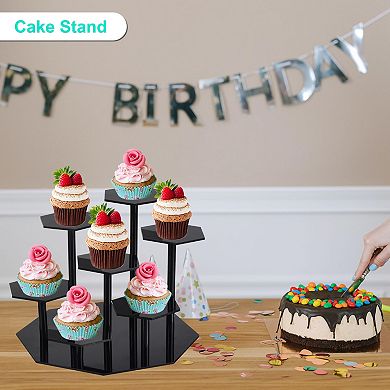 Acrylic Display Stand For Figures, 7-Tier Acrylic Display Risers For Collectibles, Cupcakes Stand