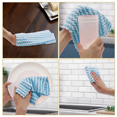 5 Pcs Kitchen Hand Towels, Wave Pattern Dish Towels for Kitchens Bathrooms, 11.81"x11.81"