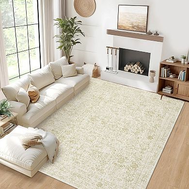Garvee Machine Washable Non Slip Area Rug for Livingroom Soft Carpet for Home Use