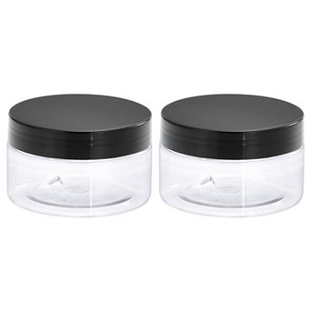 Round Plastic Jars with Screw Top Lid, 7oz Empty Containers for Organizing 2 pc