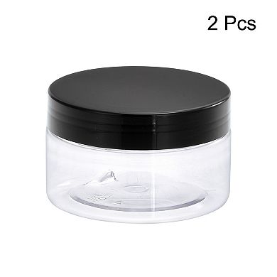 Round Plastic Jars with Screw Top Lid, 7oz Empty Containers for Organizing 2 Pcs