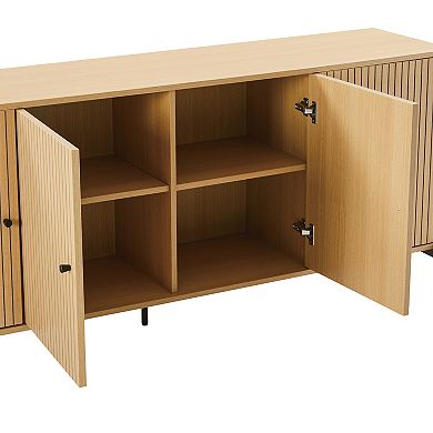 MANHATTAN COMFORT Magnolia Modern Sideboard Table with Metal Legs