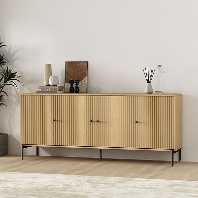 MANHATTAN COMFORT Magnolia Modern Sideboard Table with Metal Legs