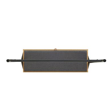 MANHATTAN COMFORT Paloma Modern Open Hanging Closet with Linen Weave Upholstered Seat