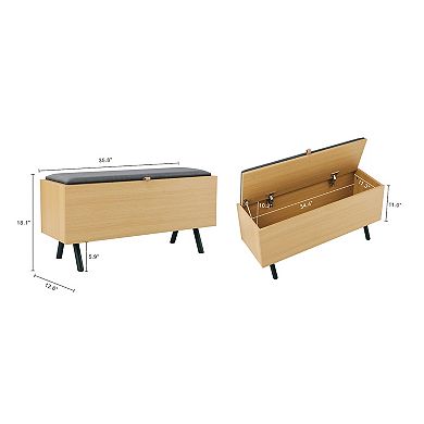 MANHATTAN COMFORT Paloma Upholstered Entry Storage Bench