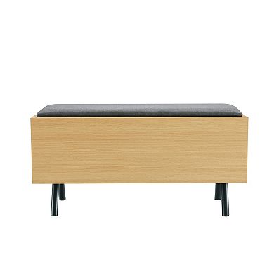 MANHATTAN COMFORT Paloma Upholstered Entry Storage Bench