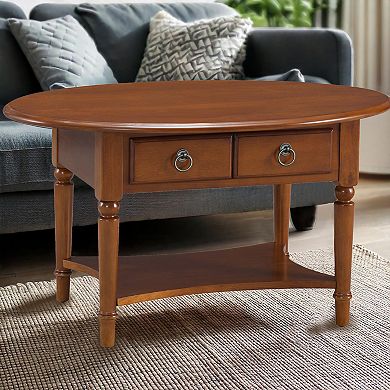 Leick Furniture Coastal Solid Wood Corner Wedge Table with Drawer