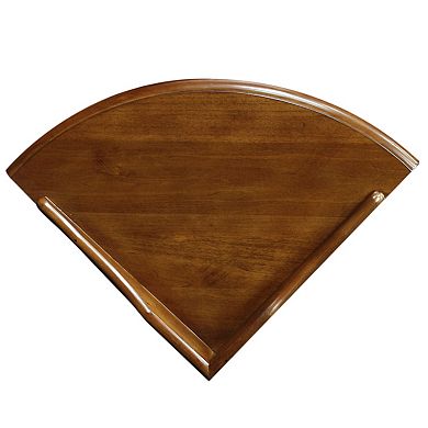 Leick Furniture Coastal Solid Wood Corner Wedge Table with Drawer