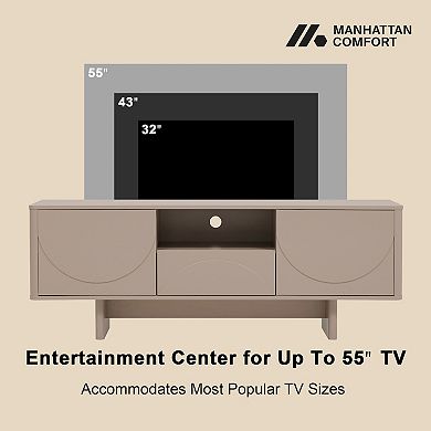MANHATTAN COMFORT Ella Modern TV Stand with Adjustable Shelves