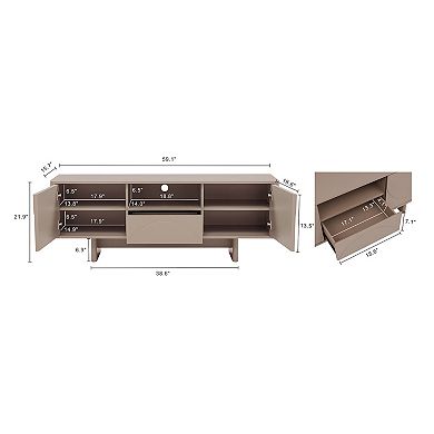 MANHATTAN COMFORT Ella Modern TV Stand with Adjustable Shelves
