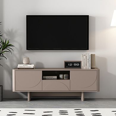 MANHATTAN COMFORT Ella Modern TV Stand with Adjustable Shelves