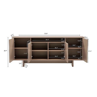 MANHATTAN COMFORT Ella Modern Sideboard Table with Adjustable Shelves