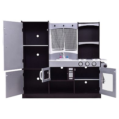 Costway Wooden Kitchen Kids Cooking Playset