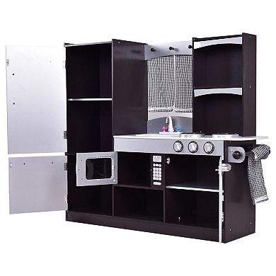 Costway Wooden Kitchen Kids Cooking Playset