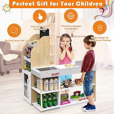 Costway Grocery Store Playset Supermarket Shopping Set with Cart