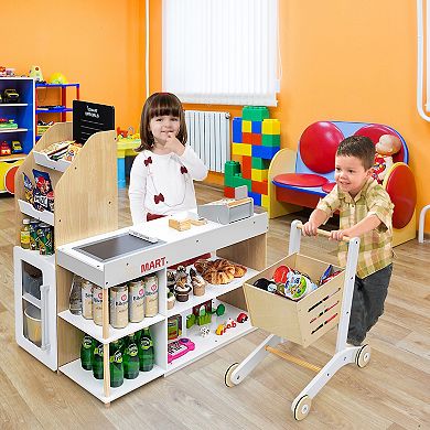 Costway Grocery Store Playset Supermarket Shopping Set with Cart