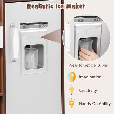 Kids Kitchen Playset with Lights & Sounds Microwave and Ice Maker