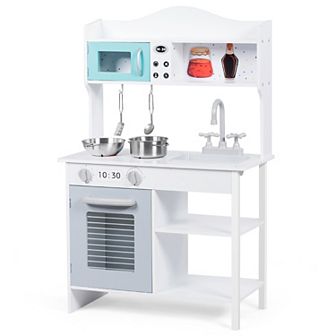 Costway Kids Kitchen Playset Cookware Set with Pots and Pans