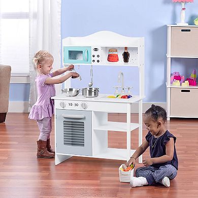 Costway Kids Kitchen Playset Cookware Set with Pots and Pans