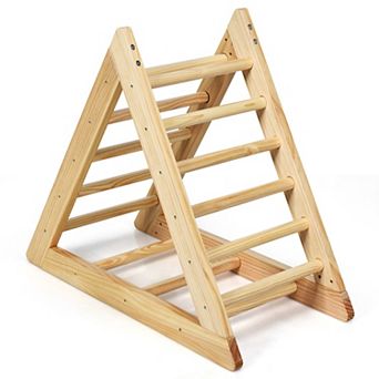 Costway Wooden Climbing Pikler Triangle with Ladder