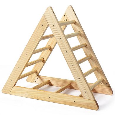 Costway Wooden Climbing Pikler Triangle with Ladder