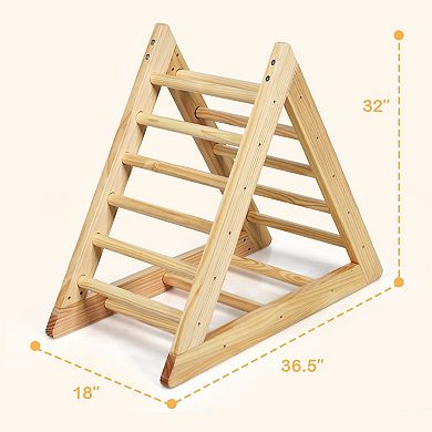 Costway Wooden Climbing Pikler Triangle with Ladder