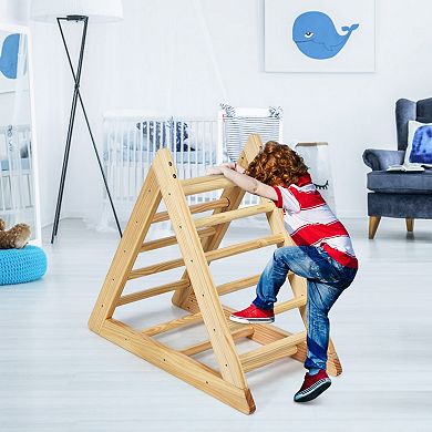 Costway Wooden Climbing Pikler Triangle with Ladder