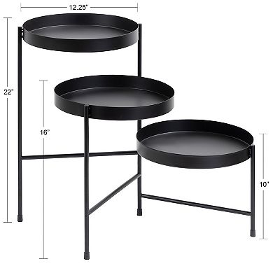 Finn Tiered Metal Plant Stand 13x13x22