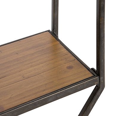 Adela Octagon Wood and Metal Shelf 41x8x19