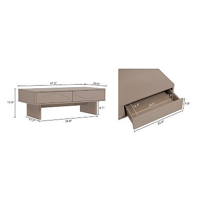 MANHATTAN COMFORT Ella Modern 2-Drawer Coffee Table