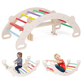 Costway 4-in-1 Rocking Horse Climber with Crawling Tunnel