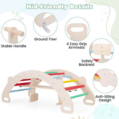 Costway 4-in-1 Rocking Horse Climber with Crawling Tunnel