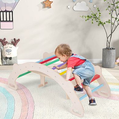 Costway 4-in-1 Rocking Horse Climber with Crawling Tunnel
