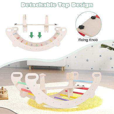 Costway 4-in-1 Rocking Horse Climber with Crawling Tunnel