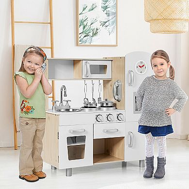 Costway Vintage Play Kitchen Cooking Set with Water Dispense