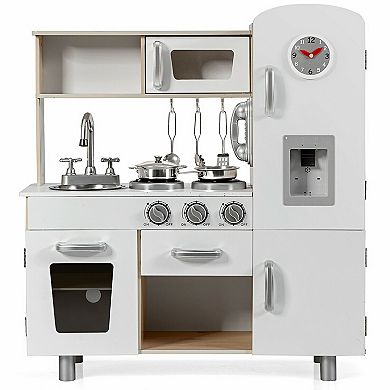 Costway Vintage Play Kitchen Cooking Set with Water Dispense