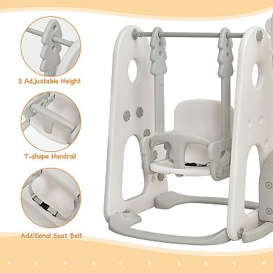 Costway 6-in-1 Toddler Slide and Swing Set Climber with Ball Games