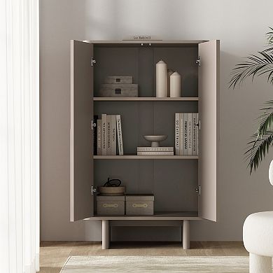 MANHATTAN COMFORT Ella Modern 3-Shelf Accent Cabinet
