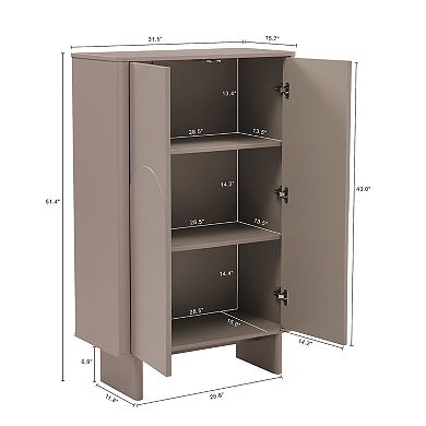 MANHATTAN COMFORT Ella Modern 3-Shelf Accent Cabinet