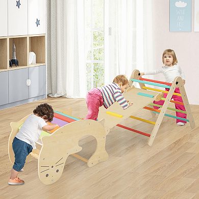 Costway 7-in-1 Indoor Climbing Toys with Reversible Ramp and Rocker