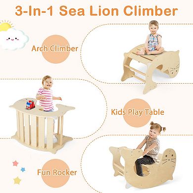 Costway 7-in-1 Indoor Climbing Toys with Reversible Ramp and Rocker