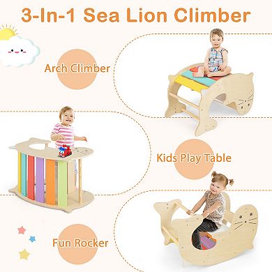 Costway 7-in-1 Indoor Climbing Toys with Reversible Ramp and Rocker