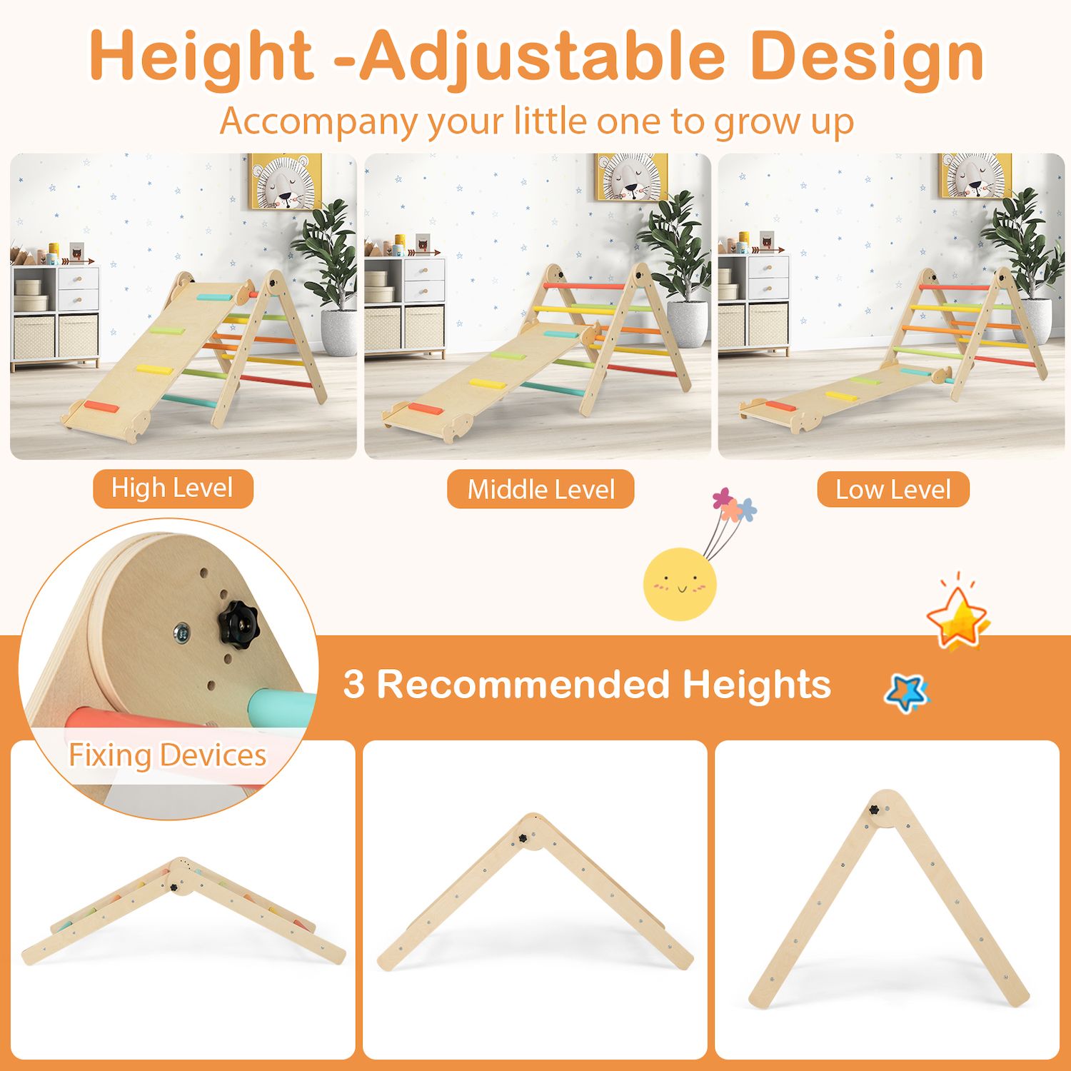 thumbnail image 2 of Costway Climbing Triangle With Tent Triangle Climber Crawling Toys For 2 of 9