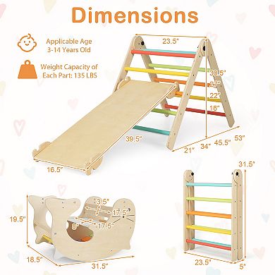 Costway 7-in-1 Indoor Climbing Toys with Reversible Ramp and Rocker